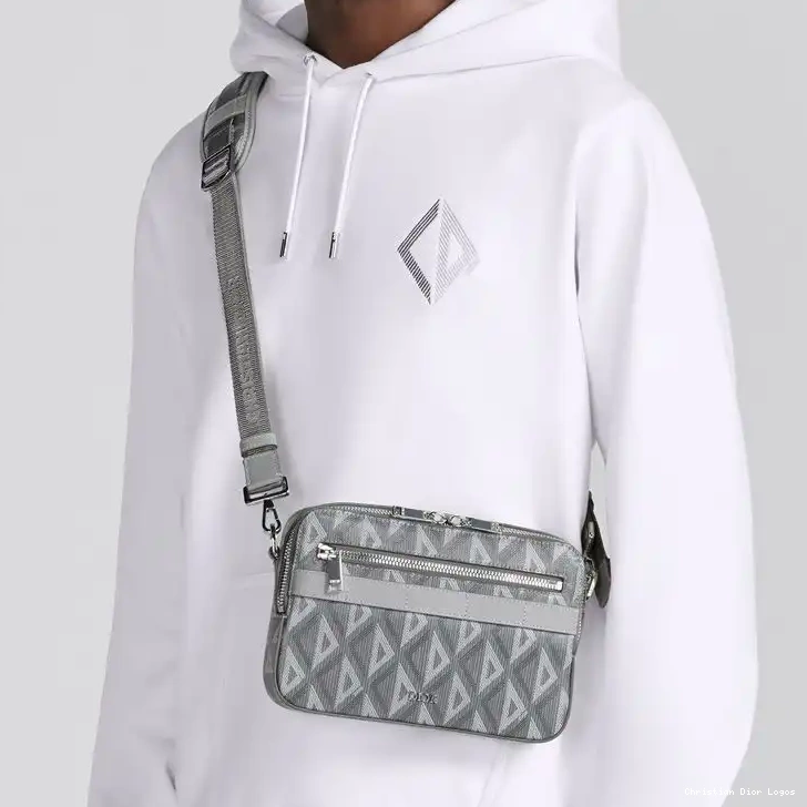 Cheap Grey Dior Safari CD Motif Canvas Messenger Diamond 0425 Luxury